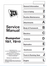 repair manual JCB Dumpsters TD7, TD10 Service Manual PDF