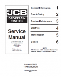repair manual JCB Drivetrain Systems SS600 Series Transmission Service Manual PDF