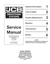 repair manual JCB Drivetrain Systems SS500 Series Transmission Service Manual PDF
