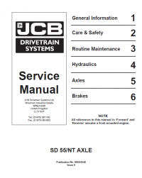 repair manual JCB Drivetrain Systems SD 55/NT Axle Service Manual PDF
