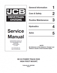 repair manual JCB Drivetrain Systems SD55 Power Track Rod High Pivot Mount Service Manual PDF