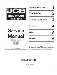 repair manual JCB Drivetrain Systems SD40 Axles Service Manual PDF