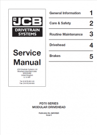 repair manual JCB Drivetrain Systems PD70 Series Modular Drivehead Service Manual PDF