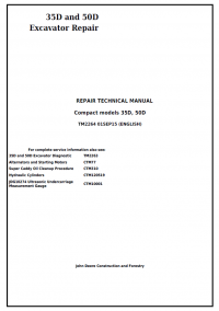 repair manual John Deere 35D and 50D Excavator PDF Repair Technical Manual