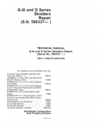 repair manual John Deere G-III and D Series Skidders Repair Technical Manual TM2111