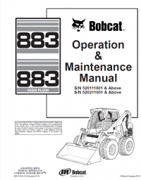 repair manual Bobcat 883 & 883H High Flow Operation and Maintenance Manual PDF