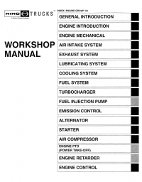 repair manual Hino Engine J08E-TV, J08E-TW Series 2009 Workshop Manual PDF