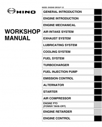 repair manual Hino Trucks with Engine J05D-TF 2010 Workshop Manual PDF