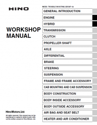 repair manual Hino Trucks 155, 155h, 195, 195h Series with J05E Engine 2016 PDF Set of Manuals