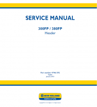 repair manual New Holland Header 300FP/380FP Service Manuals PDF