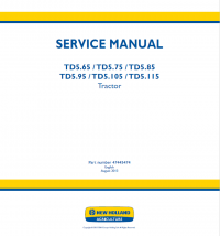 repair manual New Holland Tractor TD5.65/75/85/95/105/115 Service Manual PDF