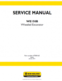 repair manual New Holland WE150B Wheeled Excavator Service Manual PDF