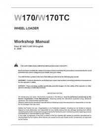 repair manual New Holland W170 / W170TC Wheel Loaders Workshop Manual PDF