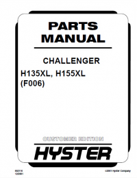 repair manual Hyster Challenger H135XL H155XL (F006) Forklift Service & Parts Manuals PDF
