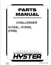 repair manual Hyster Challenger H135XL H155XL H165XL H280XL H8.00XL H12.00XL Forklift(F006) Service + Parts Manual