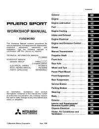 repair manual Mitsubishi Challenger / Montero / Pajero Sport Workshop Manual PDF