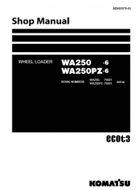 repair manual Komatsu WA250-6, WA250PZ-6 Wheel Loader Service Repair Workshop Manual