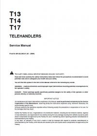 repair manual Fiat Kobelco T13, T14, T17 Telehandlers Service Manual PDF