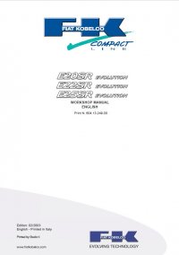 repair manual Fiat Kobelco E20SR, E22SR, E27SR Evolution Excavators Workshop Manual PDF