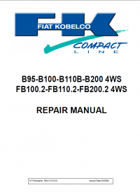 repair manual Fiat Kobelco B95-B100-B110B-B200 4WS FB100.2-FB110.2-FB200.2 4WS Repair Manual PDF
