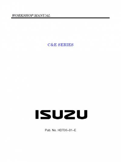 Isuzu C & E Series Workshop Manuals PDF
