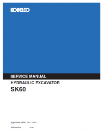 repair manual Kobelco SK60 Hydraulic Crawler Excavator Service Manual PDF