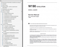 repair manual Fiat Kobelco W190 Evolution Wheel Loader Service Manual PDF