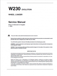 repair manual Fiat Kobelco W230 Evolution Wheel Loader Service Manual PDF