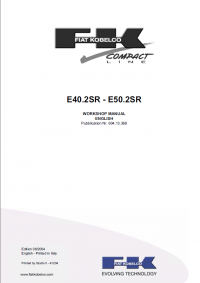 repair manual Fiat Kobelco E40.2SR, E50.2SR Compact Line Hydraulic Excavator Workshop Manual PDF