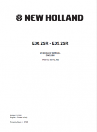 repair manual New Holland E30.2SR, E35.2SR Hydraulic Excavators Workshop Manual PDF