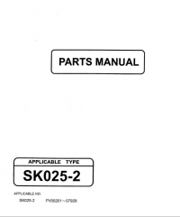spare parts catalog Kobelco SK025-2 Hydraulic Excavators & Engine Parts Manual PDF