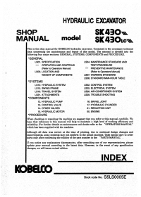 repair manual Kobelco SK430 III & SK430LC III Hydraulic Excavator Shop Manual PDF