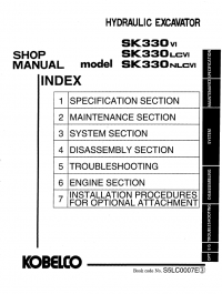 repair manual Kobelco SK330 VI SK330LC VI SK330NLC VI Hydraulic Excavator Shop Manual PDF