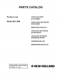 spare parts catalog New Holland Kobelco E27.2SR Mini Crawler Excavator Parts Manual PDF