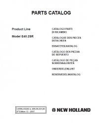 spare parts catalog New Holland E40.2SR Crawler Excavator Parts Catalog PDF