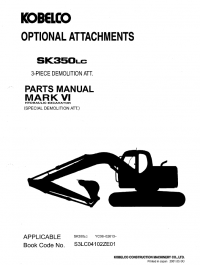 spare parts catalog Kobelco SK350LC Mark VI Hydraulic Excavators Parts Manual PDF