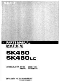 spare parts catalog Kobelco SK480 SK480LC Mark VI Hydraulic Excavators Parts Manual PDF