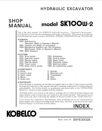 repair manual Kobelco SK100W-2 Hydraulic Excavator Shop Manual PDF