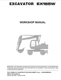 repair manual Hitachi Fiat Kobelco Excavator EX165W & Engine EX135W EX165W Workshop Manual PDF