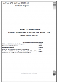 repair manual John Deere 310SE and 315SE Backhoe Loader Repair Manual PDF TM1609