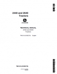 repair manual John Deere 2440 & 2640 Tractors Technical Manual PDF