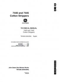 repair manual John Deere 7440 & 7445 Cotton Strippers TM1282 Technical Manual PDF