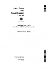repair manual John Deere 7630 Knuckleboom Loader TM1147 Technical Manual PDF