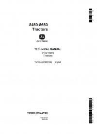repair manual John Deere 8450-8650 Tractors TM1355 Technical Manual PDF