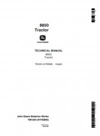 repair manual John Deere 8850 Tractor TM1254 Technical Manual PDF