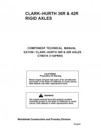 repair manual John Deere Clark-Hurth 36R&42R Rigid Axles CTM319 Component Technical + Service&Maintenance Manuals