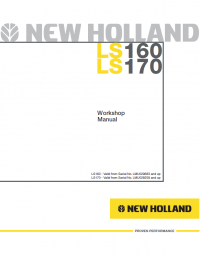 repair manual New Holland LS160 & LS170 Skid Steer Loader Workshop Manual PDF