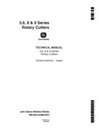 repair manual John Deere 3.6, 8 & 9 Series Rotary Cutters TM1394 Technical Manual PDF