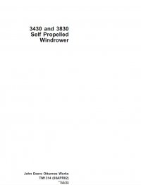 repair manual John Deere 3430 & 3830 Self Propelled Windrower TM1314 Technical Manual PDF