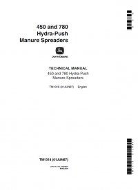repair manual John Deere 450 & 780 Hydra-Push Manure Spreaders TM1318 Technical Manual PDF
